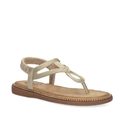 Mulher Exe Shoes Sandálias Planas*Sandalia Plana Zf1982-E3 Ouro