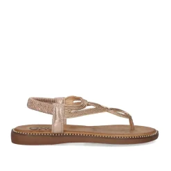 Mulher Exe Shoes Sandálias Planas*Sandalia Plana Zf1982-E3 Rosa Ouro