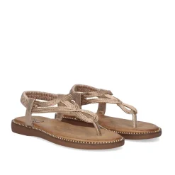 Mulher Exe Shoes Sandálias Planas*Sandalia Plana Zf1982-E3 Rosa Ouro