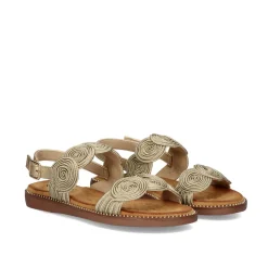 Mulher Exe Shoes Sandálias Planas*Sandalia Plana Zf1982-F8 Ouro