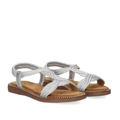 Mulher Exe Shoes Sandálias Planas*Sandalia Plana Zf1982-F6 Prata