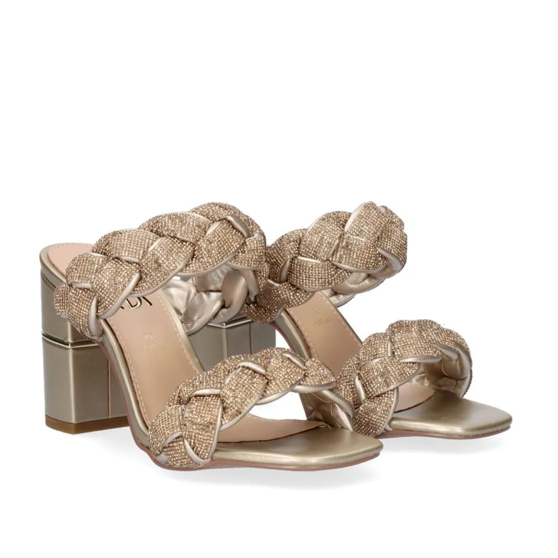 Mulher Exe Shoes Sandálias De Salto*Sandalia Salto Baixo Helen-677 Dourado