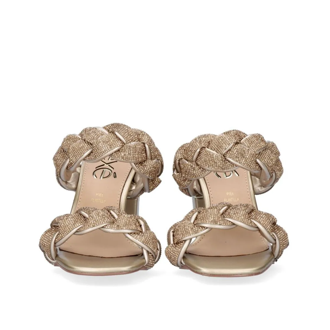 Mulher Exe Shoes Sandálias De Salto*Sandalia Salto Baixo Helen-677 Dourado