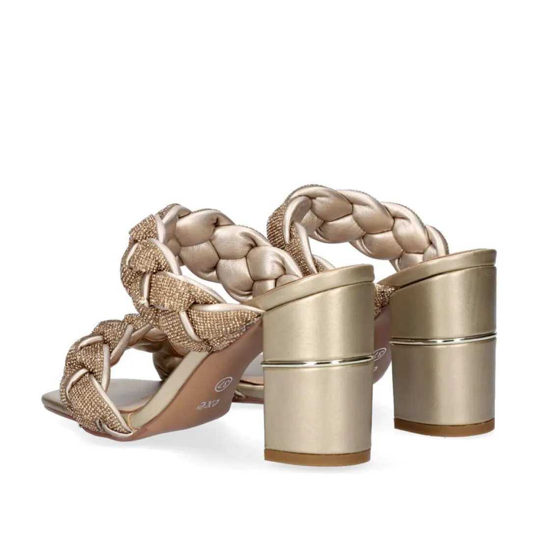 Mulher Exe Shoes Sandálias De Salto*Sandalia Salto Baixo Helen-677 Dourado