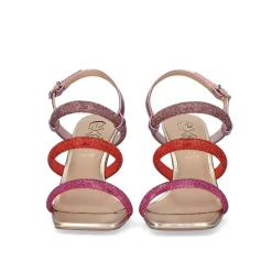 Mulher Exe Shoes Sandálias*Sandalia 23V De Salto Bianca-760 Strass Fuxia Vermelha