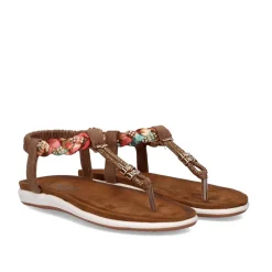 Mulher Exe Shoes Sandálias Planas*Sandálias Chato F8043-32A Marrom