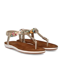 Mulher Exe Shoes Sandálias Planas*Sandálias Chato F8043-32A Ouro