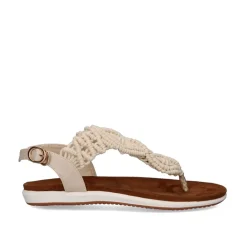 Mulher Exe Shoes Sandálias Planas*Sandálias De Croche Flat Toe F8043-26A Bege