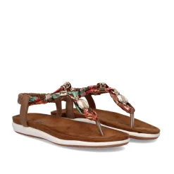 Mulher Exe Shoes Sandálias Planas*Sandálias De Dedo Chato F8043-4 Marrom
