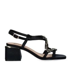 Mulher Exe Shoes Sandálias De Salto*Sandálias De Salto Baixo Carmen-115 Snake Black