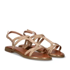 Mulher Exe Shoes Sandálias Planas*Sandálias Planas P3300-360 Ouro Rosa
