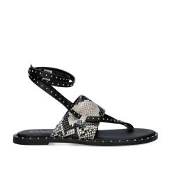 Mulher Exe Shoes Sandálias Planas*Sandálias Planas Vf239D-66 Snake Preto