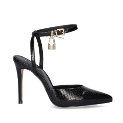 Mulher Exe Shoes Calçados De Salao*Sapato Calcanhar Jessica-673 Preto Snake