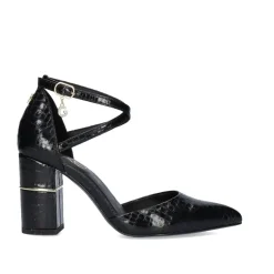 Mulher Exe Shoes Calçado De Festa*Sapato De Salto (>8 Cm) Exe Loreen-647 Cobra Preta