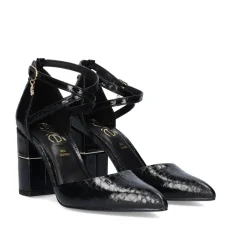 Mulher Exe Shoes Calçado De Festa*Sapato De Salto (>8 Cm) Exe Loreen-647 Cobra Preta