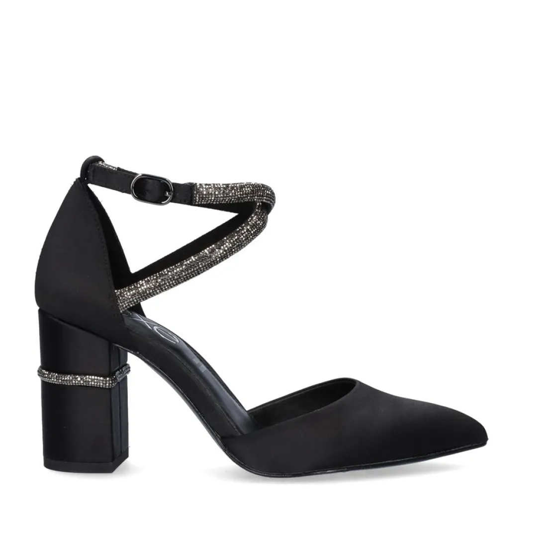 Mulher Exe Shoes Calçado De Festa*Sapato De Salto (>8 Cm) Exe Madlen-750 Satin Preto