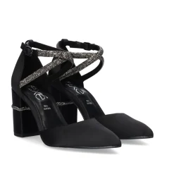 Mulher Exe Shoes Calçado De Festa*Sapato De Salto (>8 Cm) Exe Madlen-750 Satin Preto