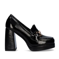 Mulher Exe Shoes Calçados De Salao*Sapato De Salto Alto Estilo Mocassim W2083-R3136 Cor Estilo Charol Black