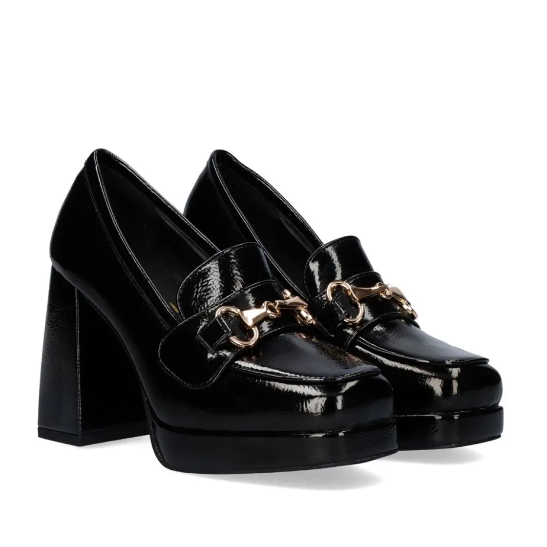 Mulher Exe Shoes Calçados De Salao*Sapato De Salto Alto Estilo Mocassim W2083-R3136 Cor Estilo Charol Black