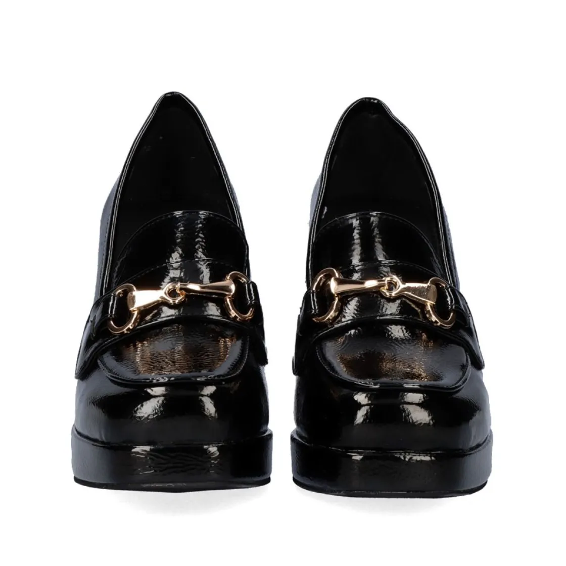 Mulher Exe Shoes Calçados De Salao*Sapato De Salto Alto Estilo Mocassim W2083-R3136 Cor Estilo Charol Black
