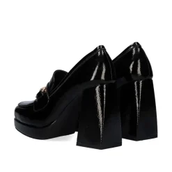 Mulher Exe Shoes Calçados De Salao*Sapato De Salto Alto Estilo Mocassim W2083-R3136 Cor Estilo Charol Black