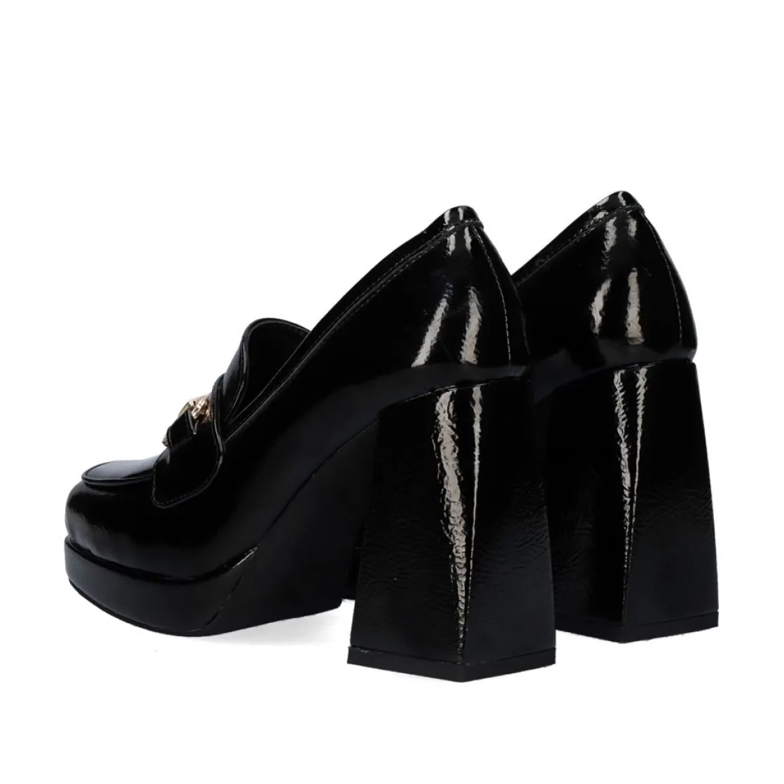 Mulher Exe Shoes Calçados De Salao*Sapato De Salto Alto Estilo Mocassim W2083-R3136 Cor Estilo Charol Black