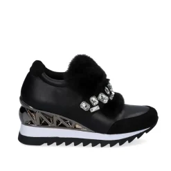 Mulher Exe Shoes Sapatilhas E Tenis*Sneaker Cabelo Com Cunha Y2326-H522 Em Preto
