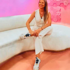 Mulher Exe Shoes Sapatilhas E Tenis*Sneaker Com Brilhantes 0129-10 White