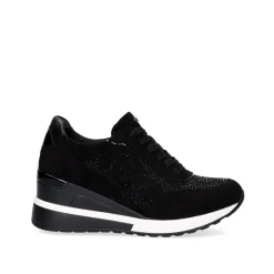 Mulher Exe Shoes Sneakers Mujer*Sneaker Plataforma Ex25 Em Preto Com Brilhantes