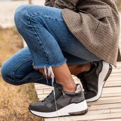 Mulher Exe Shoes Sneakers Mujer*Sneaker Plataforma Ex34 Em Cinza