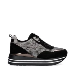 Mulher Exe Shoes Sneakers Mujer*Sneaker Plataforma Rg2210B Em Preto Brilhante