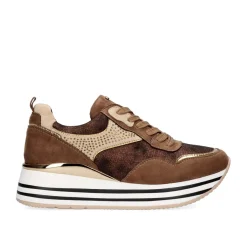 Mulher Exe Shoes Sneakers Mujer*Sneaker Plataforma Rg2210B Em Bronze Brilhante