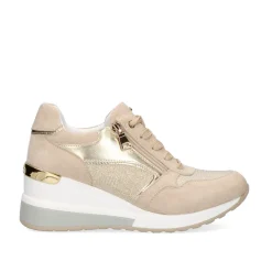 Mulher Exe Shoes Sneakers Mujer*Tenis Plataforma Bege 34-31Ex18
