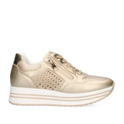 Mulher Exe Shoes Sneakers Mujer*Tenis Plataforma Dourado 131-31Ex24